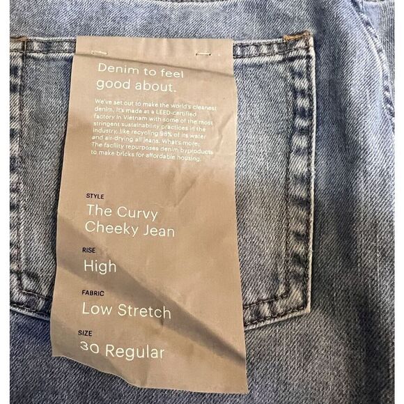 Everlane The Curvy Cheeky Straight Ankle Jean Blue Size 30 Inseam 27” New - Picture 6 of 8